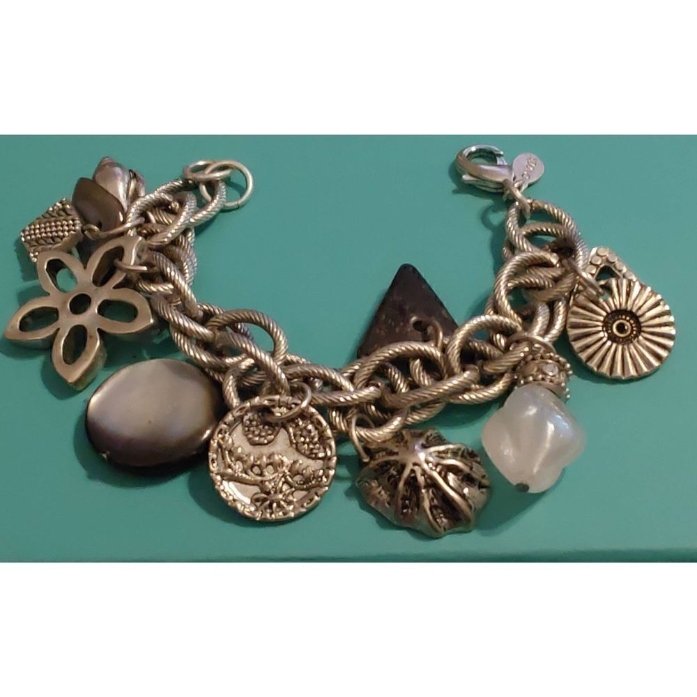 Whimsical Chicos Lots of Charms Goldtone Bracelet